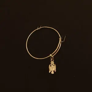 Bangle Bracelet, pure silver, with small Serbian Shield